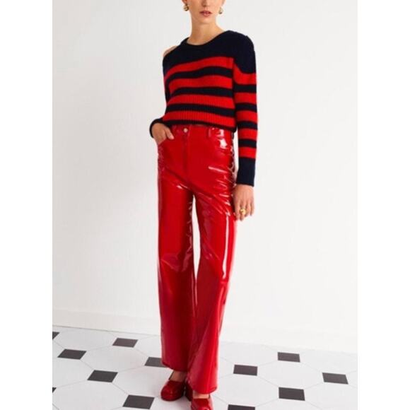 Red Faux Leather Pants by Nocturne - Picture 1 of 9
